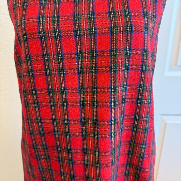 Plaid red dress Vintage size 8 wool blend jumper with pockets, lined gorgeous - Picture 3 of 16